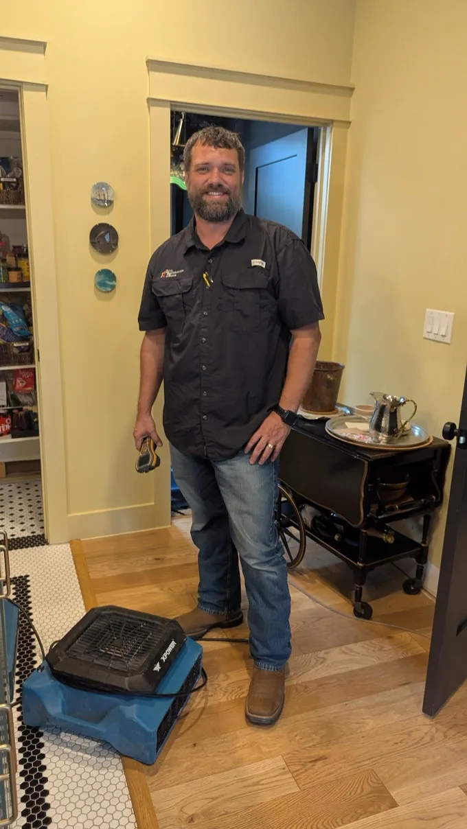 Total Restoration of Texas technician managing burst pipe cleanup